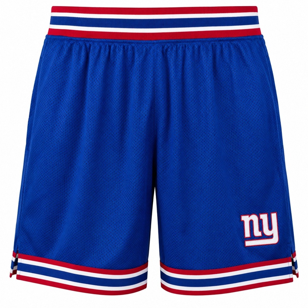 Ultra Game NFL New York Giants Mens XL Blue Mesh Basketball Shorts New